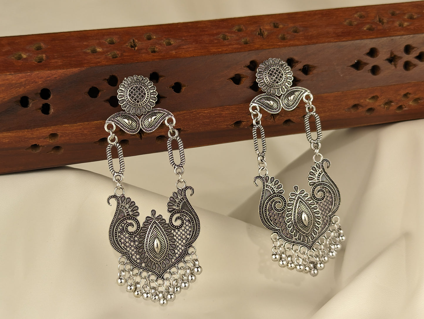 Oxidized Flat Earrings