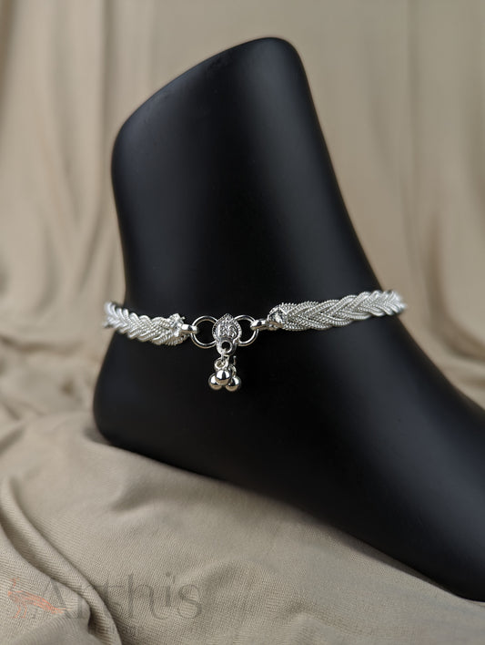 Layered Silver Anklets