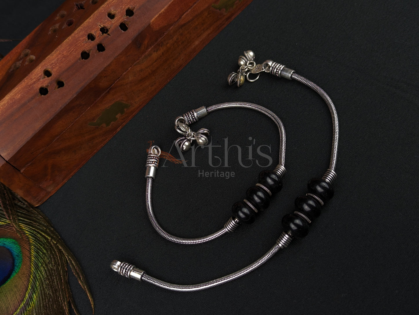 Oxidized German Silver Anklets