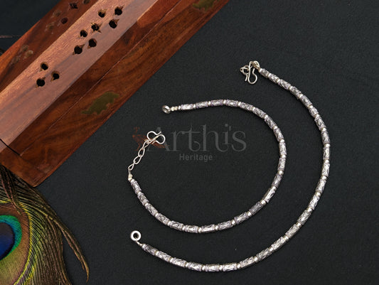 Oxidized  Silver Anklets