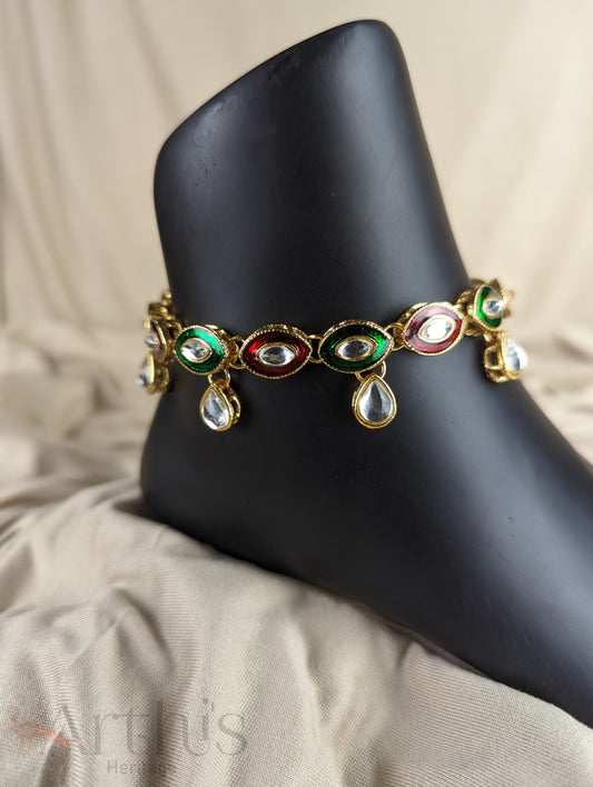 Kundan Stones Anklets