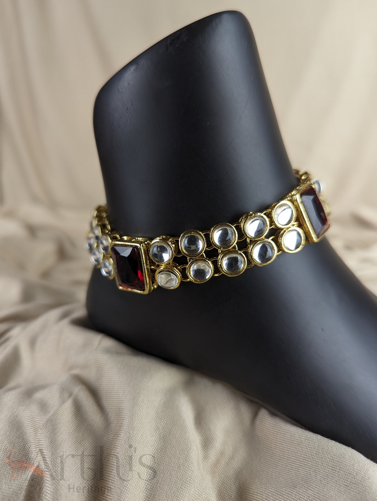 Kundan Stones Anklets