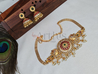 Choker Necklace and Jhumka Earrings Set