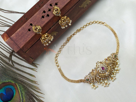 Choker Necklace and Jhumka Earrings Set