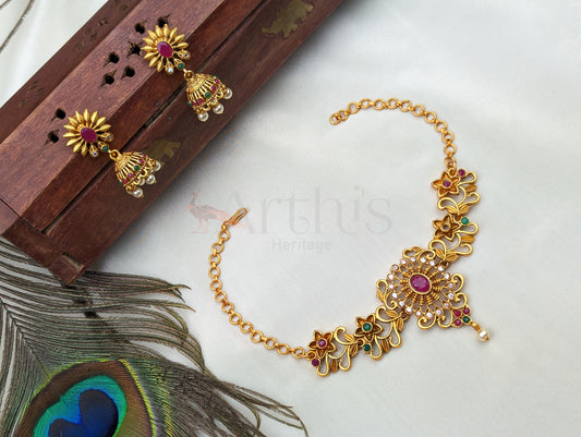 Choker Necklace and Jhumka Earrings Set