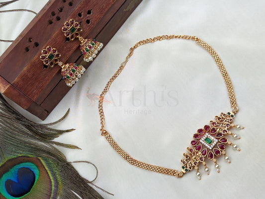 Choker Necklace and Jhumka Earrings Set