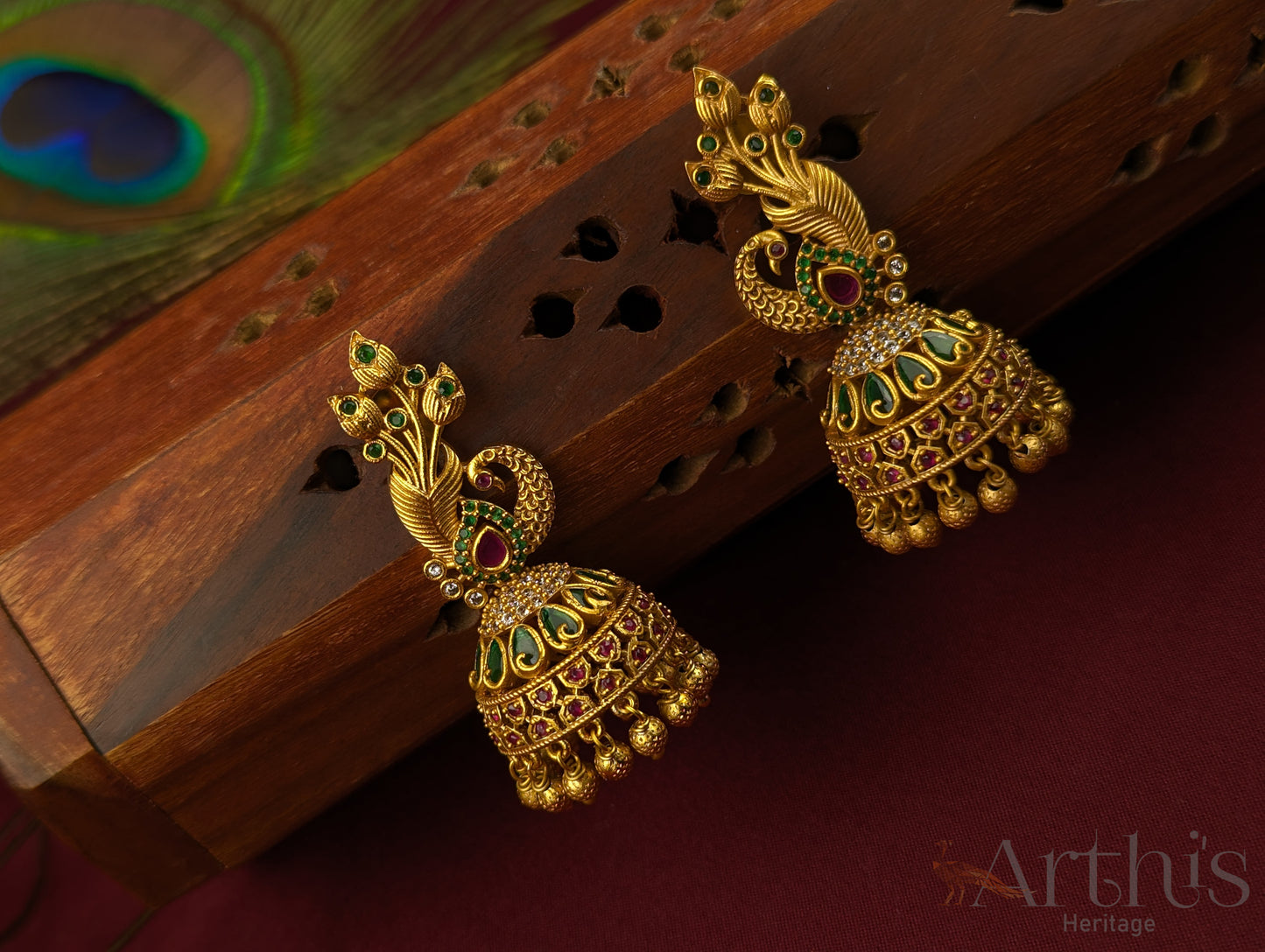 Antique Gold Finish Antique Gold Finish Jhumka Earrings Set