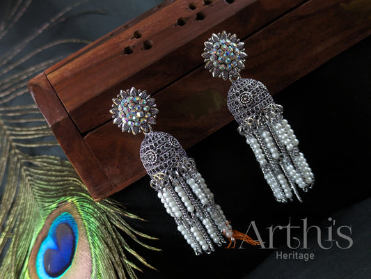 Oxidized Jhumka Earrings