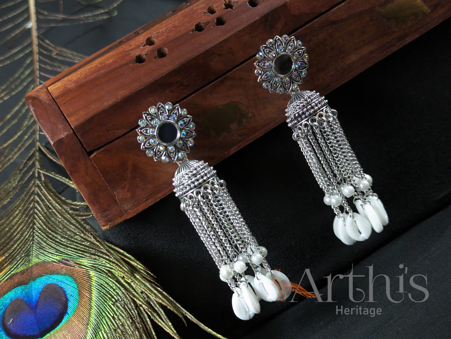 Oxidized Jhumka Earrings