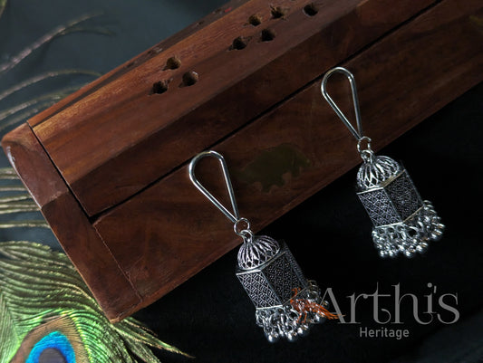 Oxidized Jhumka Earrings