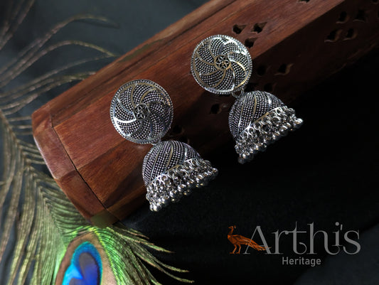 Oxidized Jhumka Earrings