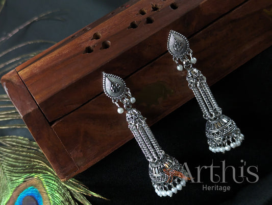 Oxidized Jhumka Earrings