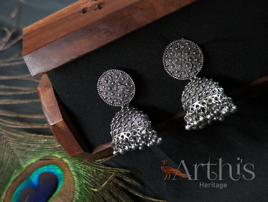 Oxidized Jhumka Earrings