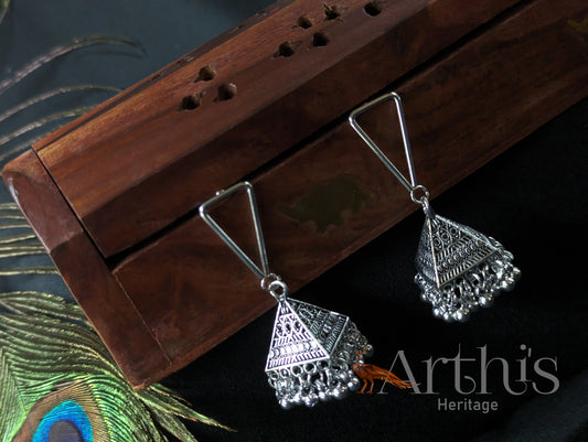 Oxidized Jhumka Earrings