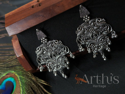 Oxidized Flat Earrings