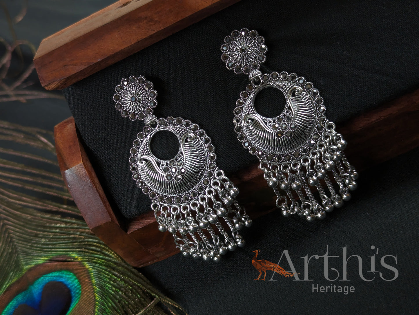 Oxidized Flat Earrings