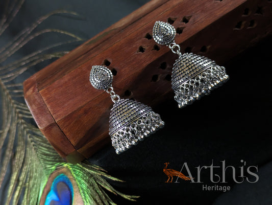 Oxidized Jhumka Earrings