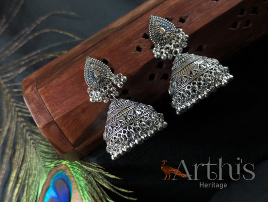 Oxidized Jhumka Earrings