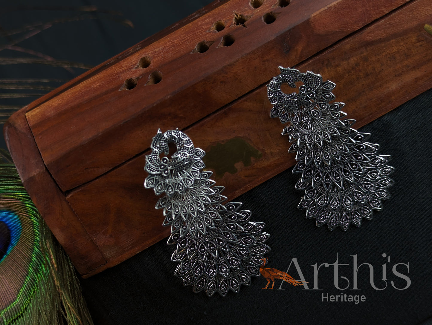 Oxidized Flat Earrings