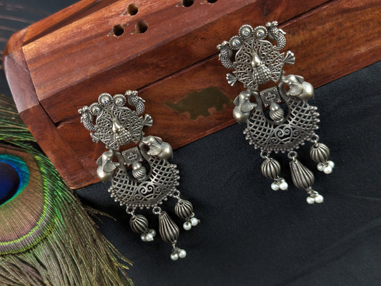 Black German Silver Earrings Set