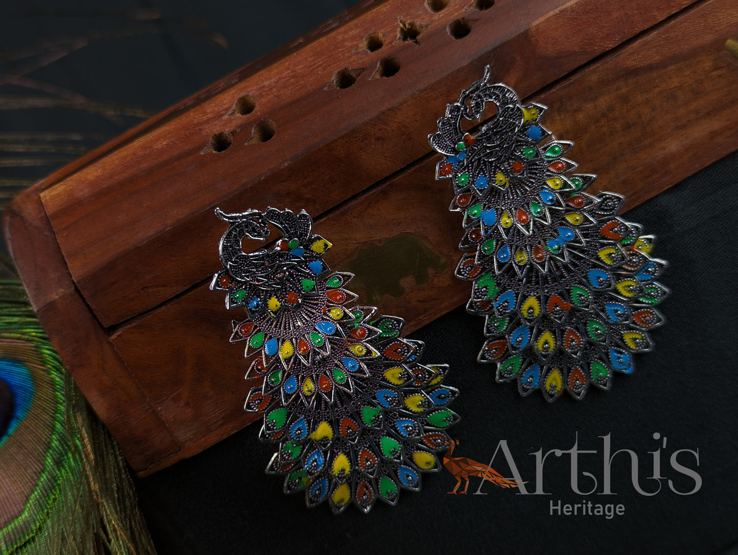 Oxidized Flat Earrings