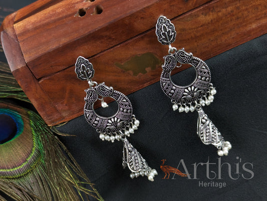 Oxidized Flat Earrings