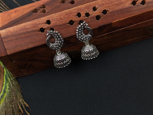 Oxidized Jhumka Earrings