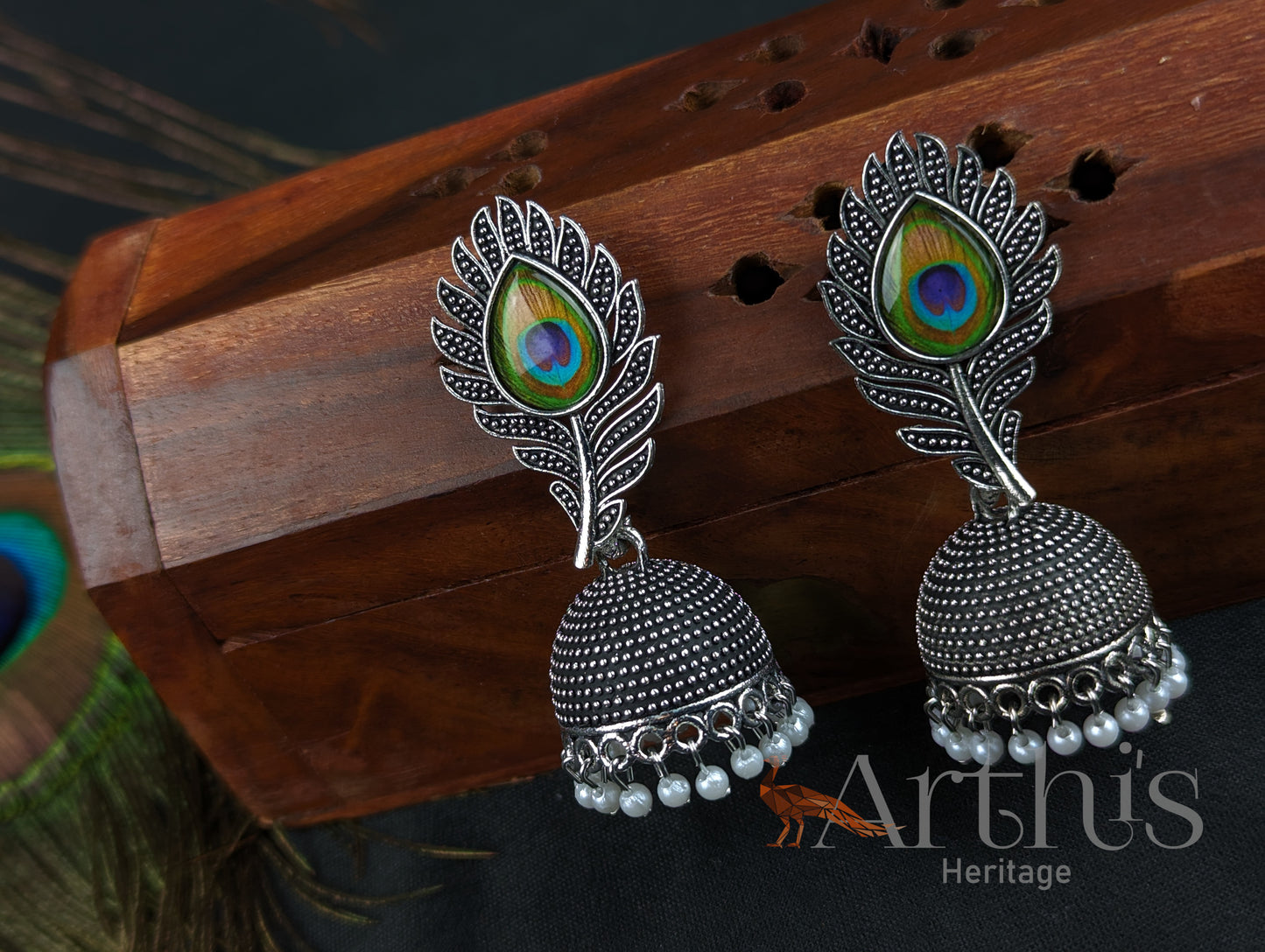 Oxidized Jhumka Earrings