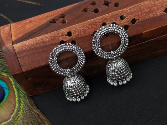 Oxidized Jhumka Earrings