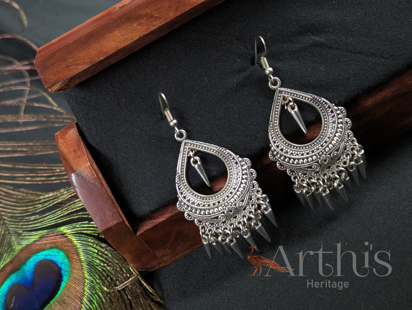 Oxidized Hoop Earrings