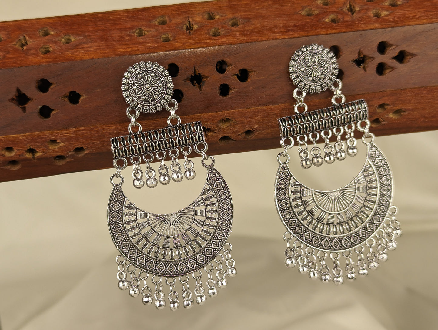 Oxidized Flat Earrings