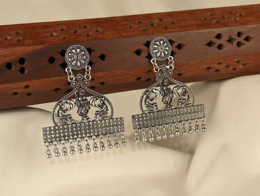 Oxidized Flat Earrings