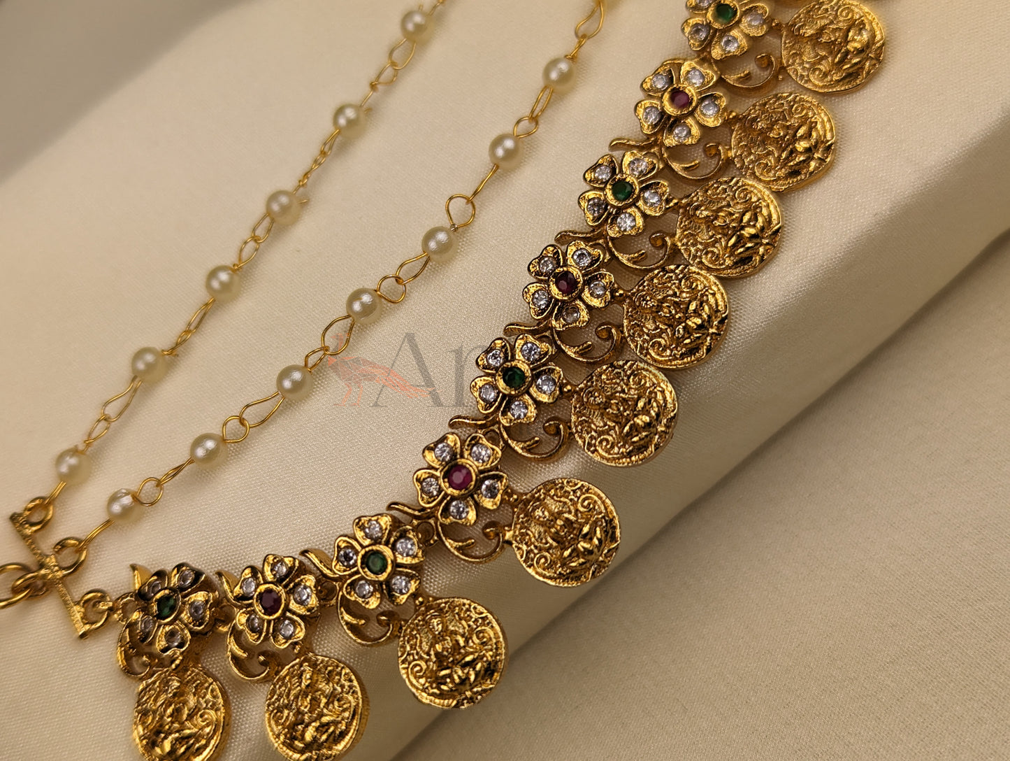 Goddess Lakshmi Motif Matte Finish Ear Chain