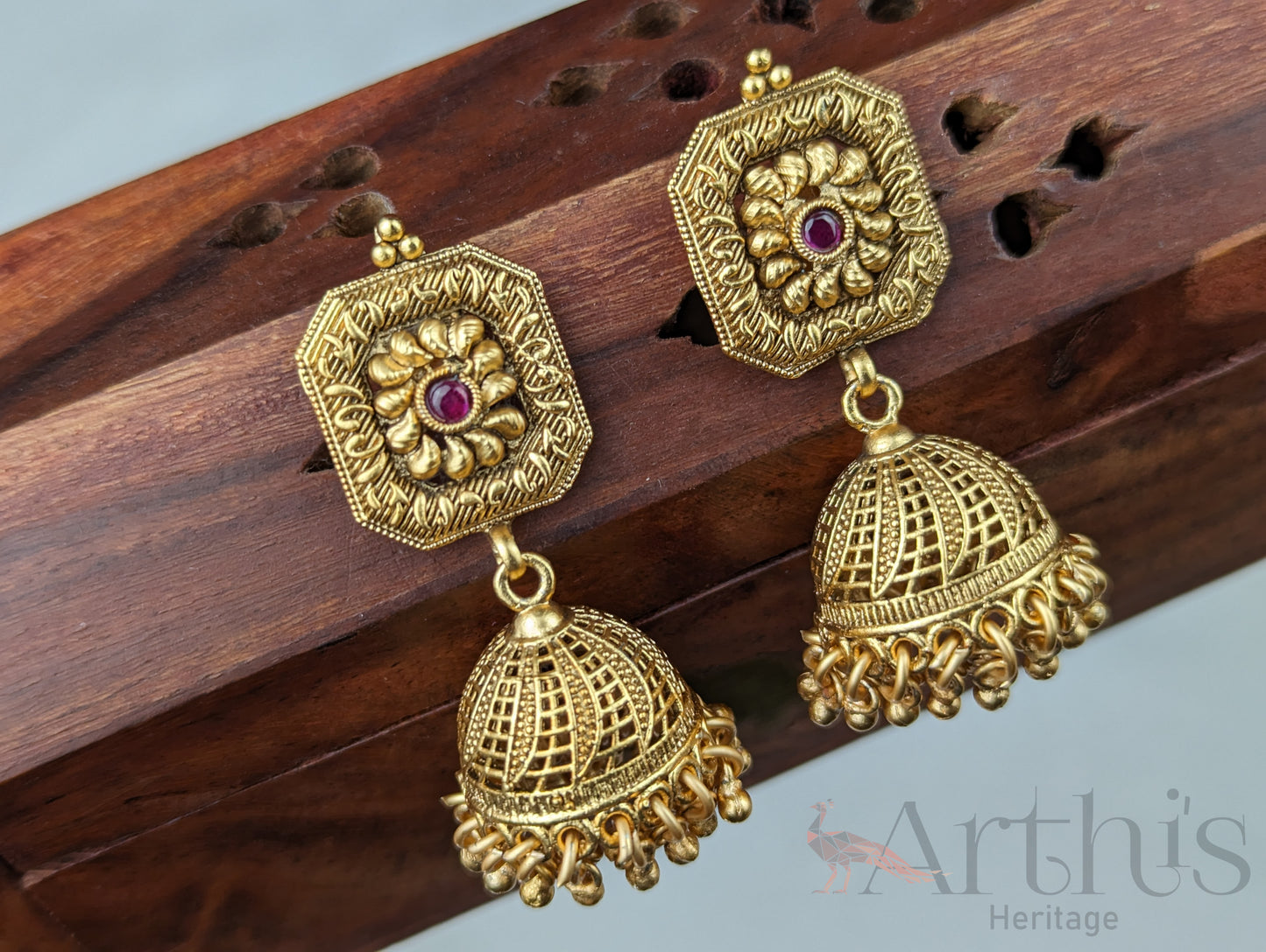 Antique Haram Necklace and Jhumka Earrings Set