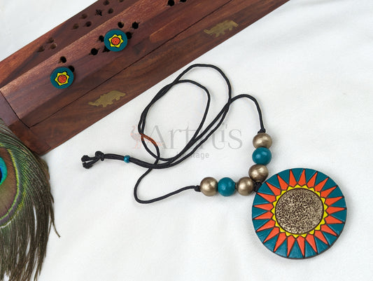 Solar Design Terracotta Necklace & Earrings Set