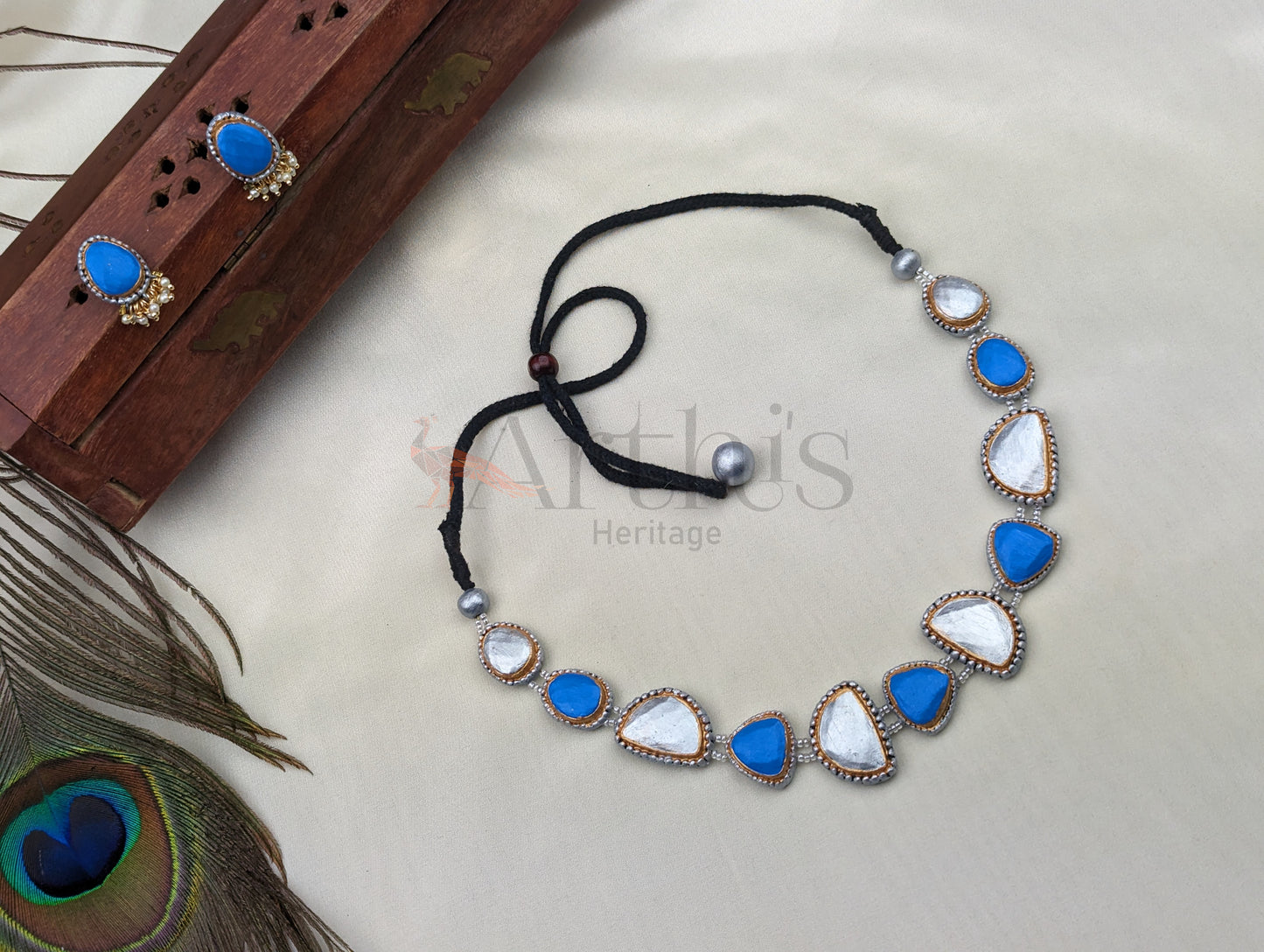 Pebbles Terracotta Choker Necklace & Earrings Set