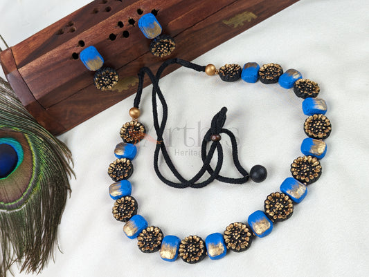 Flower Motif Terracotta Necklace & Earrings Set