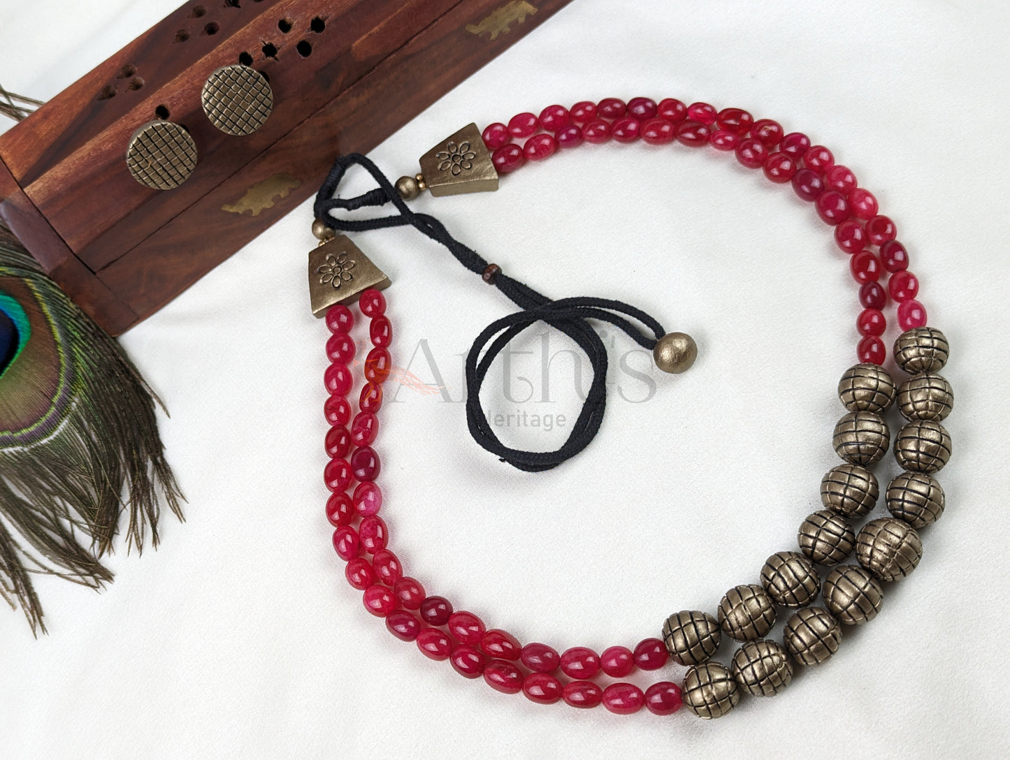 Beaded Terracotta Haram Necklace & Earrings Set