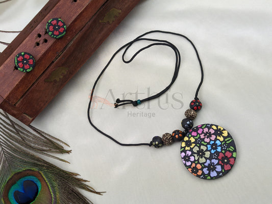 Colourful Flowers Terracotta Necklace & Earrings Set