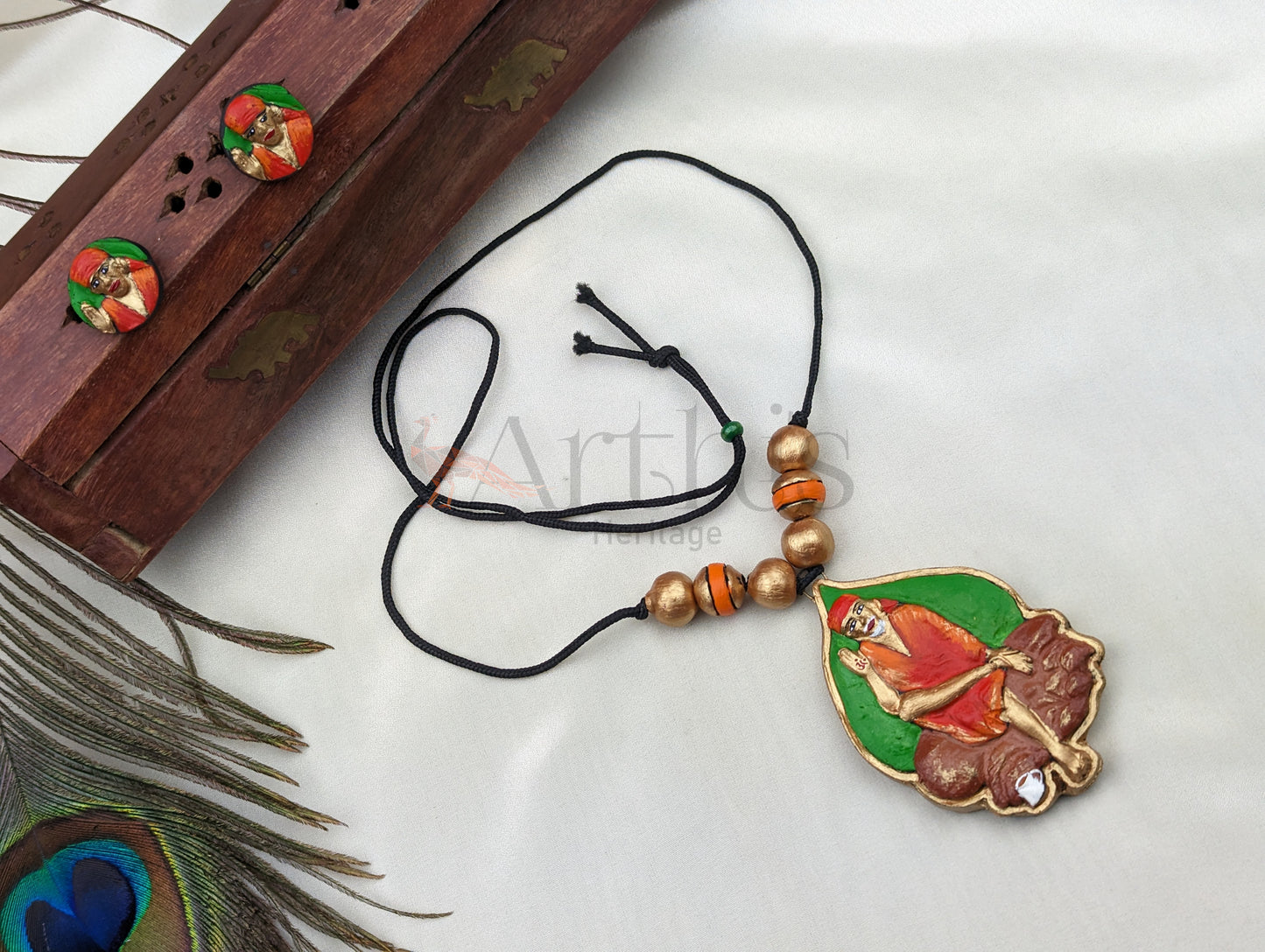 Sai Baba Terracotta Necklace & Earrings Set