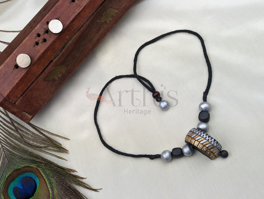 Tribal Art Terracotta Necklace and Earrings Set