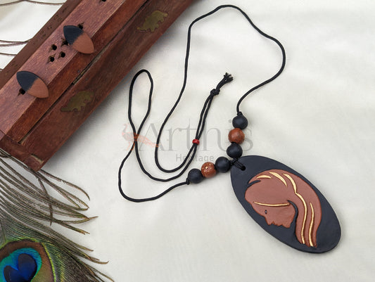 Virgo Zodiac Sign Terracotta Necklace & Earrings Set