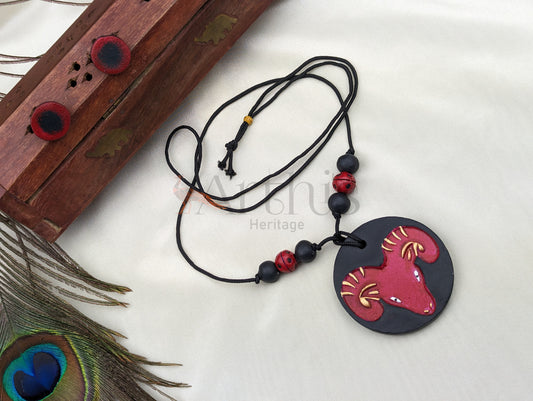 Aries Zodiac Sign Terracotta Necklace & Earrings Set