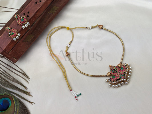 Swan Terracotta Choker Necklace & Earrings Set