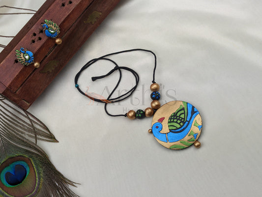 Peacock Terracotta Necklace & Earrings Set