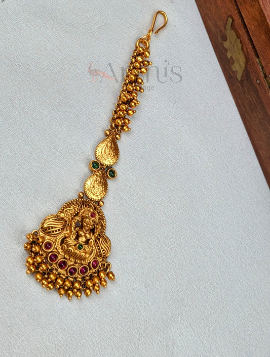 Antique Gold Finish Maang Tikka